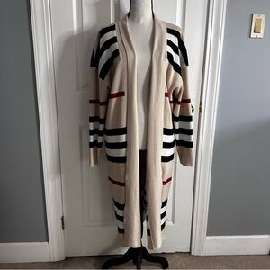 SHEIN | Cozy Cardigan Burberry Style Pattern - Size 3XL EUC